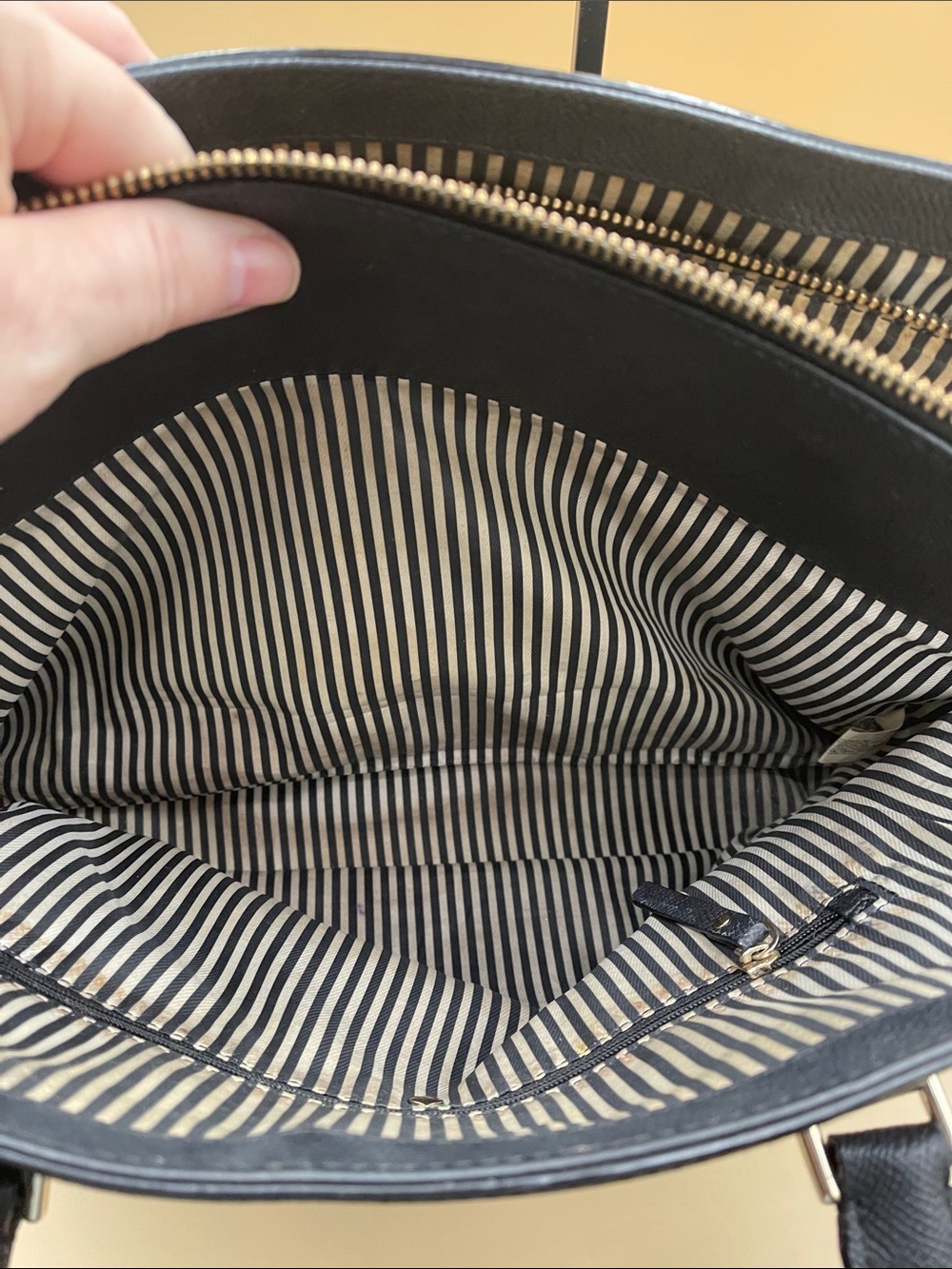 kate spade navy Leather Dome Work  Tote with Gold Logo 3 Sections - Picture 4 of 8